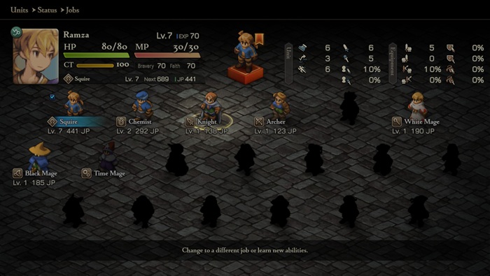 Review Final Fantasy Tactics - The Ivalice Chronicles gameplay job class